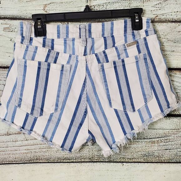 KanCan Signature Women’s High Rise Striped Denim Cutoff Shorts Size 29 - Picture 3 of 7